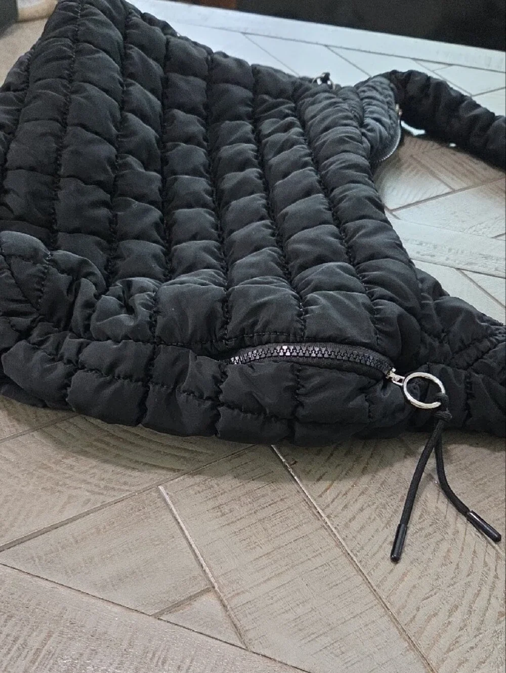 FP Movement by Free People Puffer Quilted Black Large Shoulder Bag Crossbody